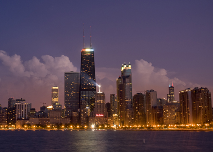 Chicago skyline at night 420 Chicago skyline at night 420